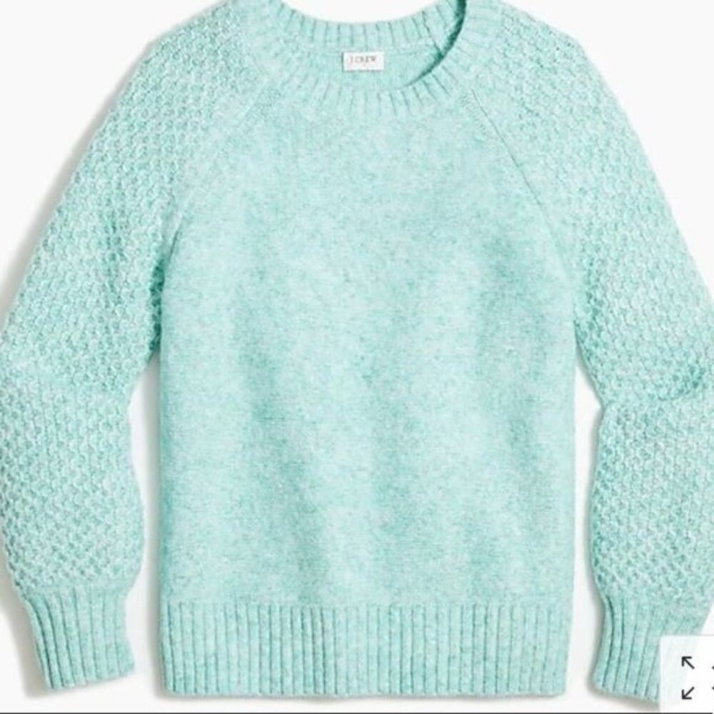 J Crew Factory Honeycomb balloon-sleeve sweaterItem BC569, Large